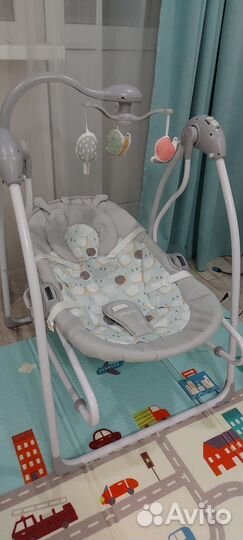 Детские электронные качели шезлонг