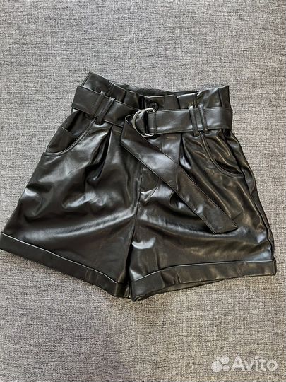 Pull and bear шорты кожаные