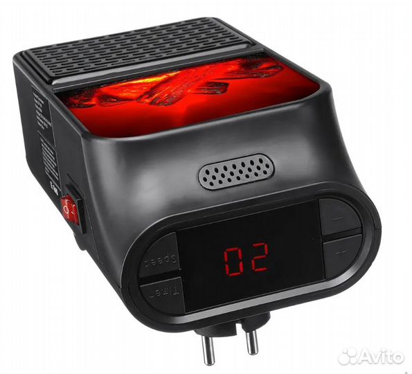 Портативный мини обогреватель с пультом камин флэй