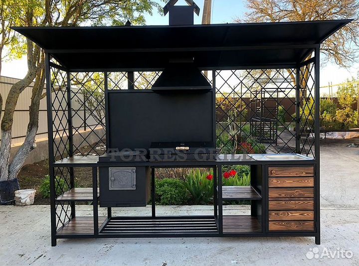 Мангальный комплекс лофт с крышей