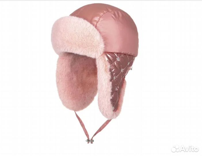 Новая зимняя шапка-ушанка для девочки