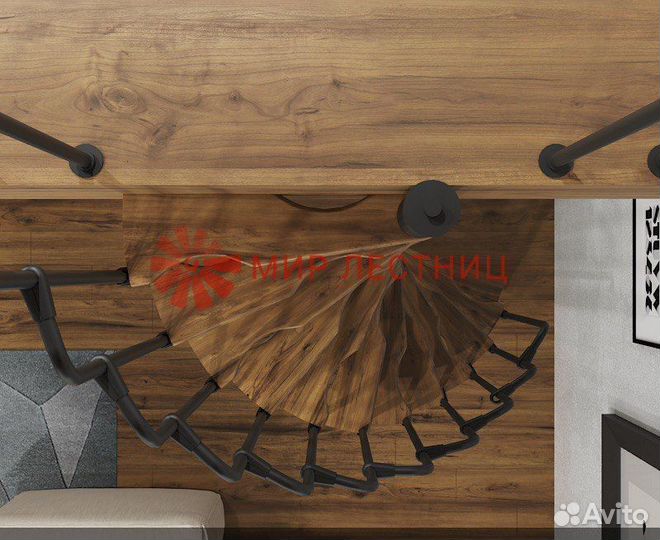 Винтовая лестница SMART Black 1400*700