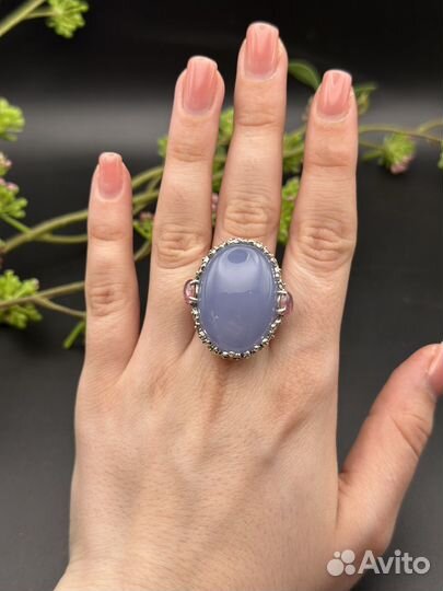 Серебряное кольцо с халцедоном