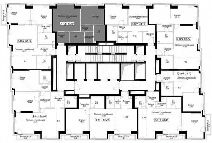 1-к. квартира, 47,1 м², 15/41 эт.