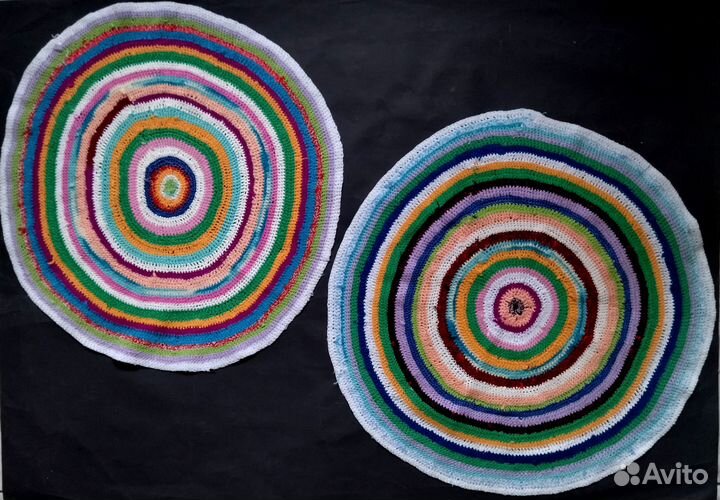 Коврики подстилки салфетки вязаные нат.мат D47-50