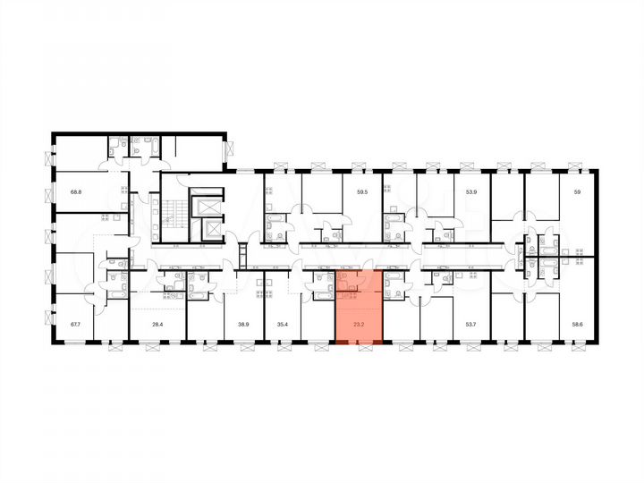 Квартира-студия, 23,2 м², 12/15 эт.