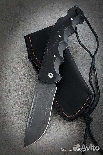 Нож складной Орел сталь х12мф накладки акрил черны