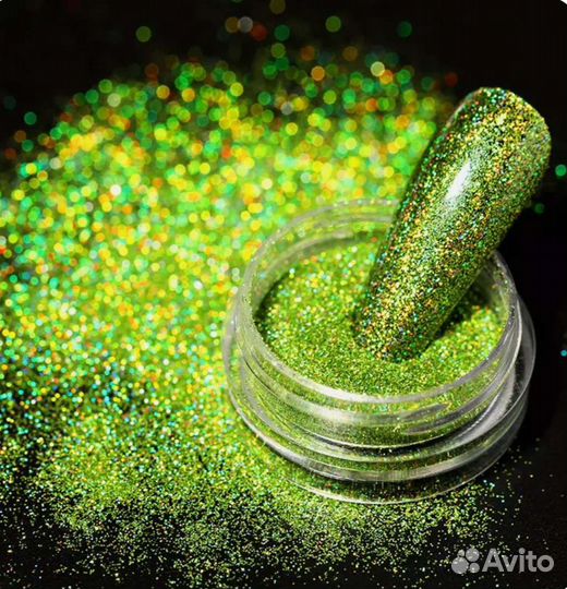 Втирка голографик для ногтей