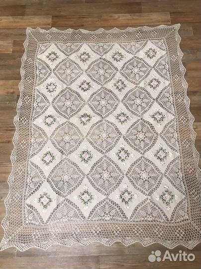 Вязаная скатерть 130х165 (лен или хлопок)ссср