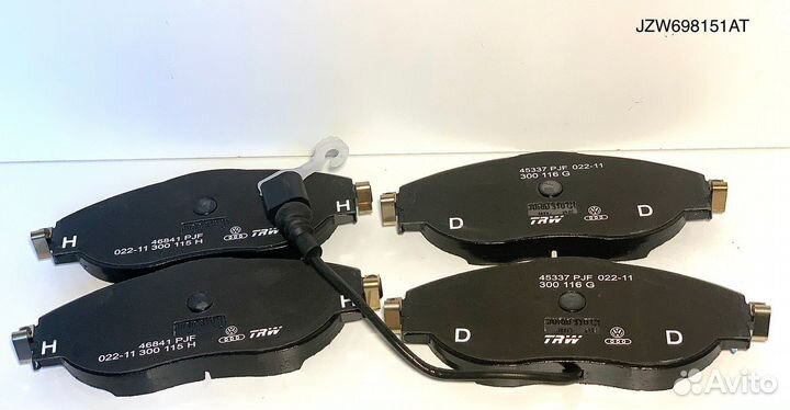 Тормозные колодки VAG передние jzw698151at