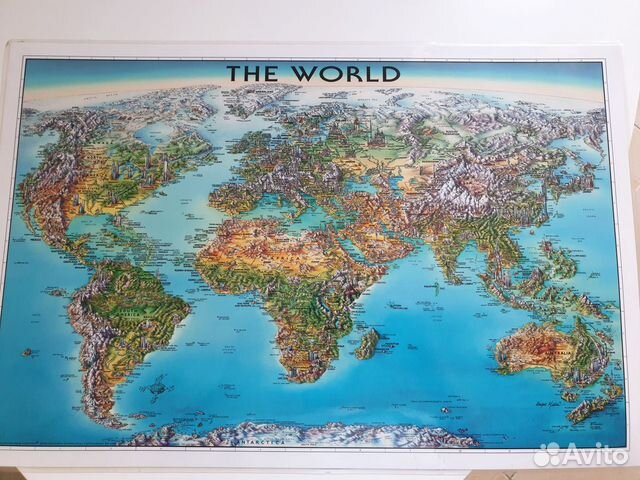 Карты мира на английском ламинированная