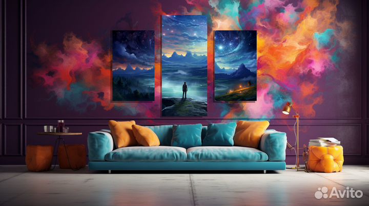 Модульные картины (созданные Нейросетью)