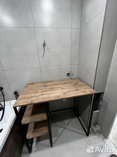 Полка для ванной деревянная