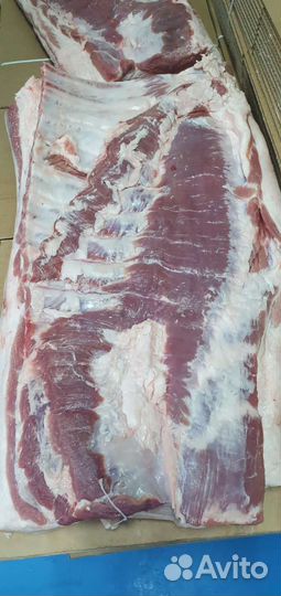 Грудинка с ребром и б/р ивр свинина замороженная