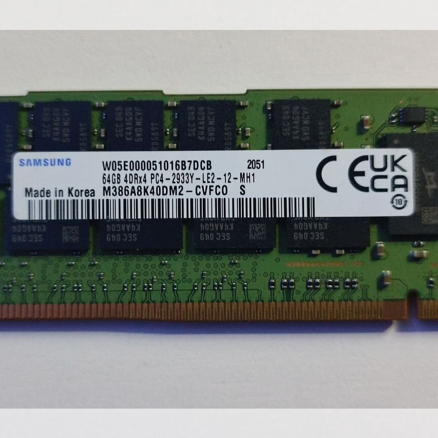 [PC4-293] 64 Gb 2933 Mhz 4drx4 Lrdimm Samsung, Склад 60 Шт Pc4-293