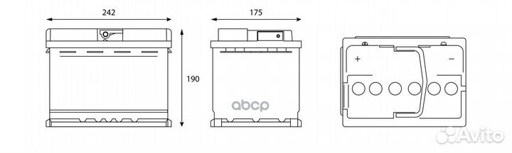 Аккумулятор Sputnik 55 Ah, 500 A, 242x175x190