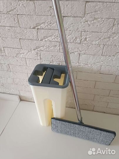 Швабра с ведром отжимом +2 насадки в подарок