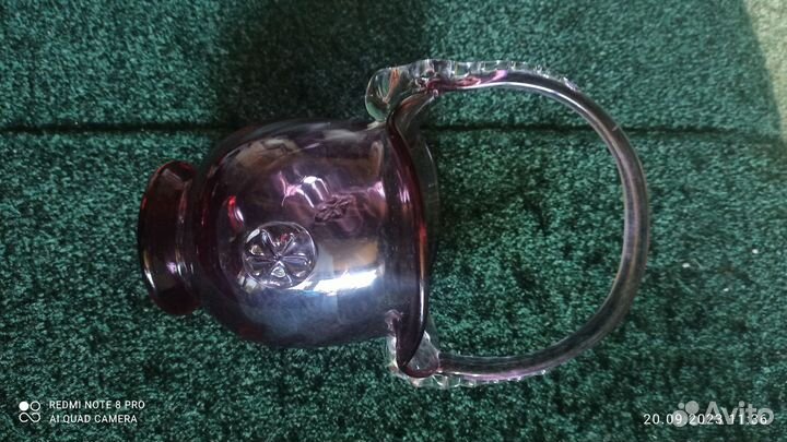 Ваза конфетница из цветного стекла СССР