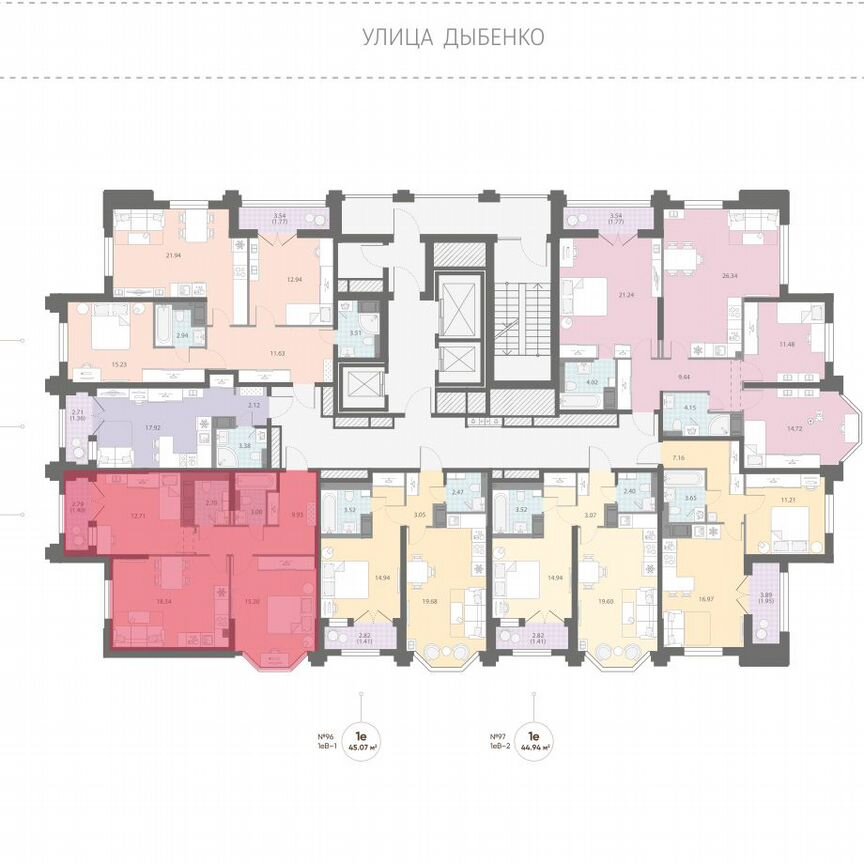 2-к. квартира, 63,3 м², 14/23 эт.