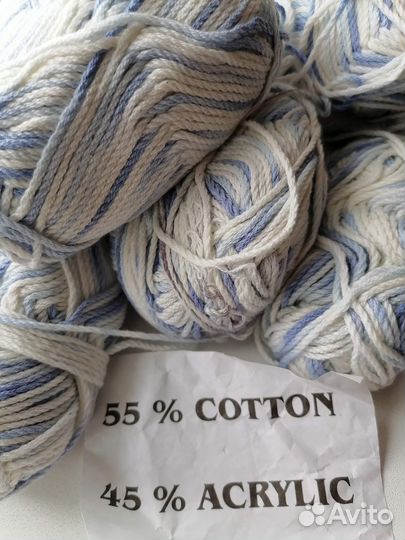 Хорошенькая пряжа хлопок/шёлк/лён/меринос