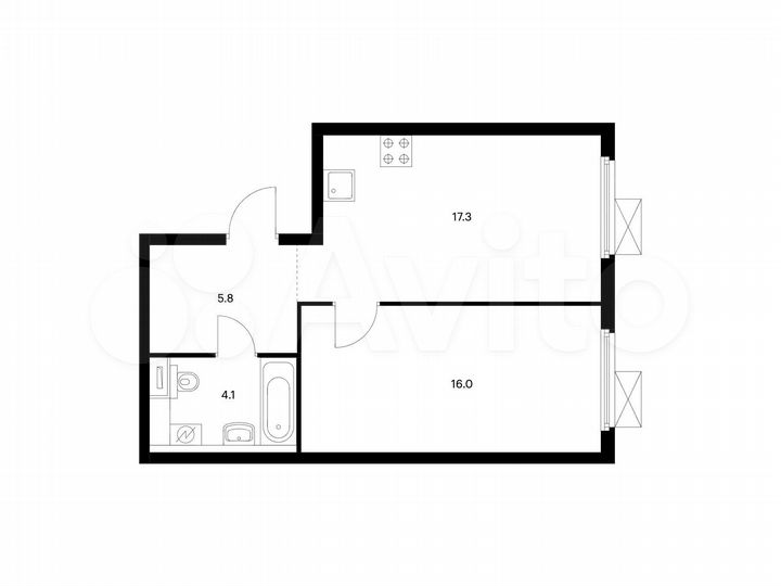 1-к. квартира, 43,2 м², 24/33 эт.
