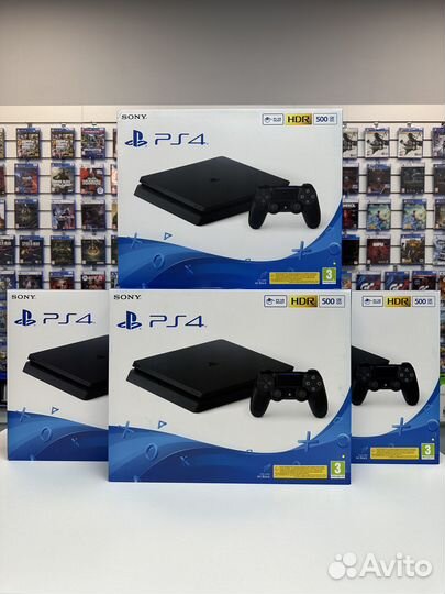 Sony PlayStation 4 Slim 500gb (новая) + 50 игр