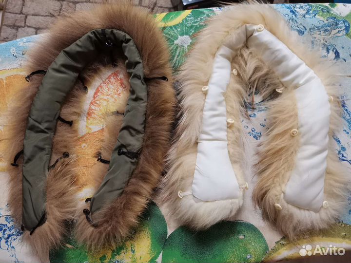 Меховой воротник лиса и енот