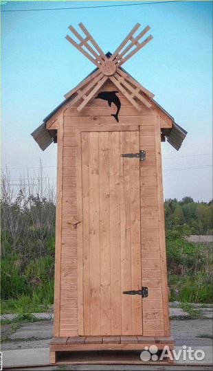 Уличный туалет деревянный Ю989