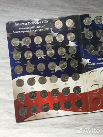 Набор 56 монет Штаты США - квотеры / 25 центов