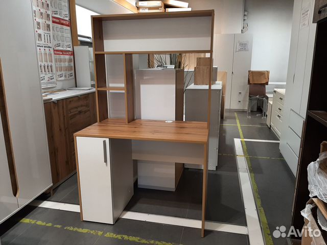 Стол компьютерный 1,0 м дуб крафт золотой/белый