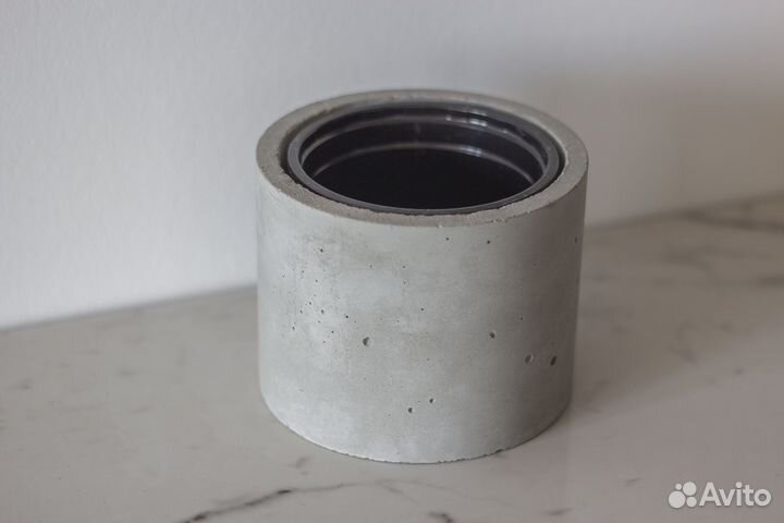 Бетонное кашпо с горшком 100х125