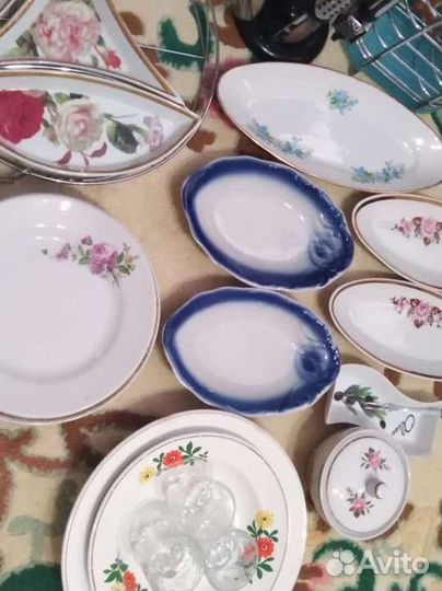 Посуда разная для дачи, ложки, тарелки СССР