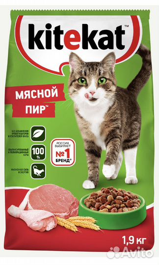 Корм для кошек kitekat 1.9 кг