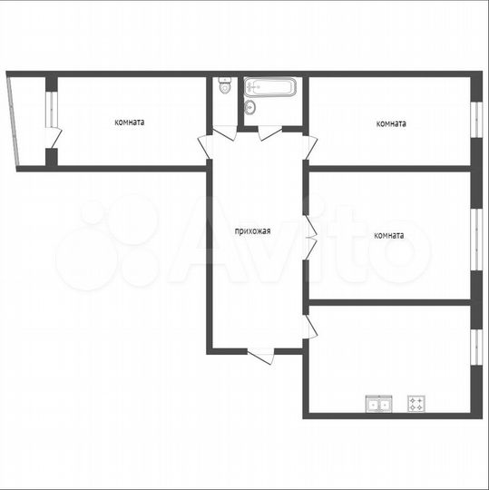 3-к. квартира, 63,3 м², 6/9 эт.