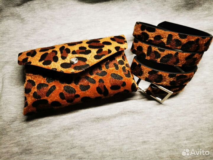 Новая Сумка поясная и ремень леопард