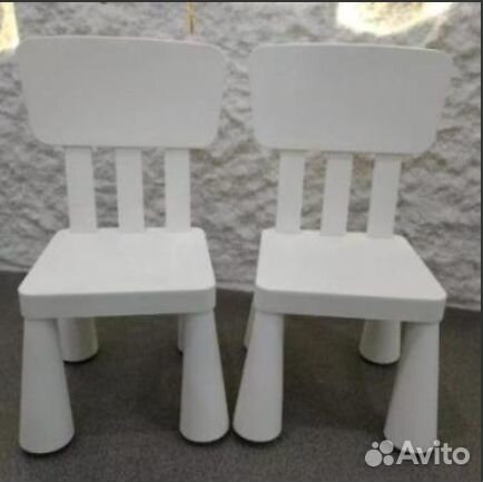 Детский стул Икеа Маммут для дома и улицы белый