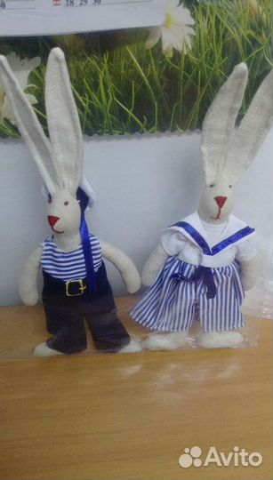 Авторские льняные зайцы ручной работы