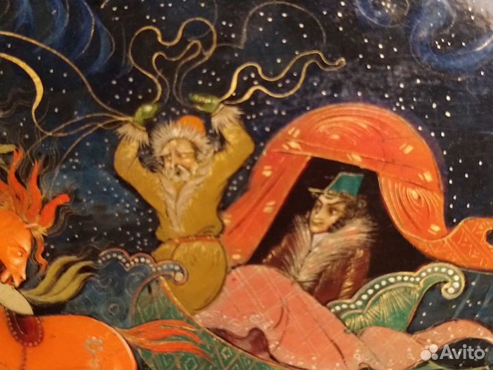 Шкатулка палех авт.Ф.Мельникова 1955г