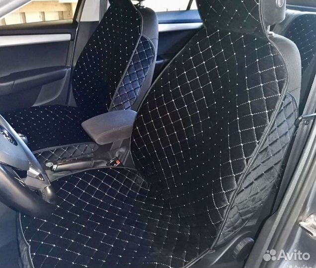 Авточехлы накидки с боками алькантара