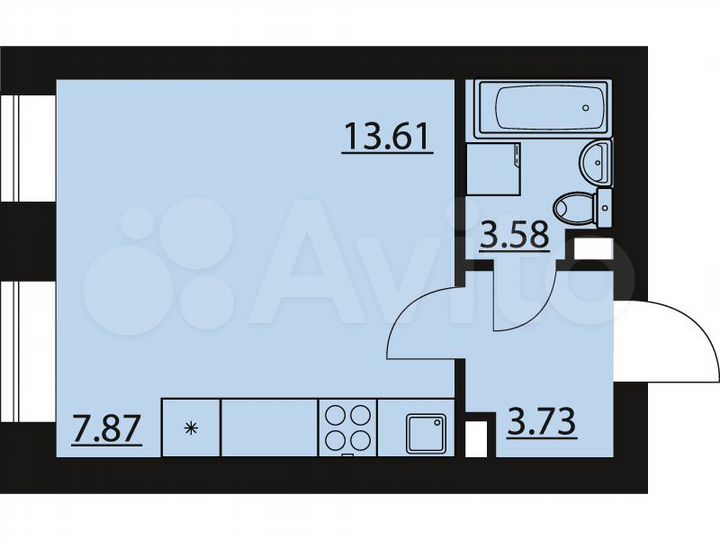 Квартира-студия, 28,8 м², 2/10 эт.