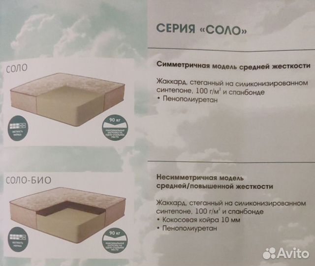 Матрас ортопедический, 90-200