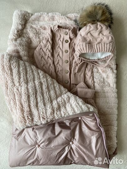 Зимний комбинезон-конверт для новорожденных