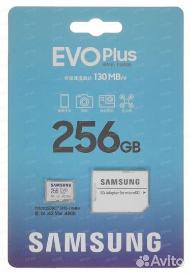 Карта памяти Samsung EVO Plus microsdxc 256 гб