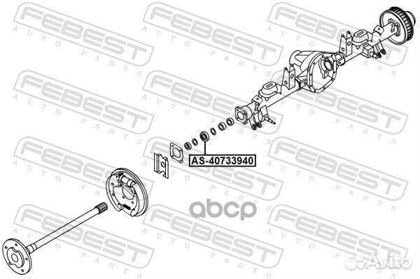 Подшипник роликовый задней полуоси 40X72.9X39X39.9