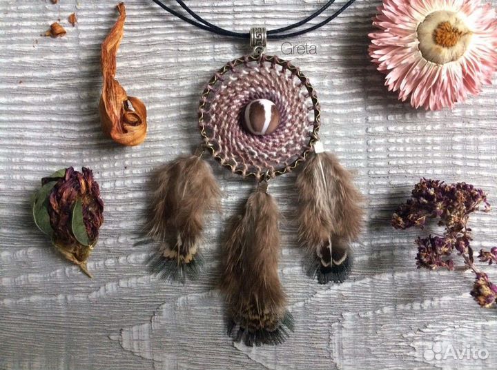 Кулон ловец снов. Подвеска. Ручная работа