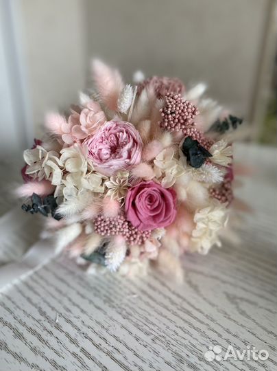 Свадебный букет из сухоцветов