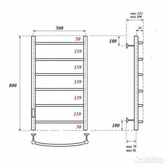 Электрический полотенцесушитель Point 04 PN04758B