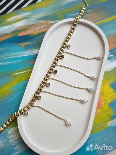 Колье чокер с цепочками