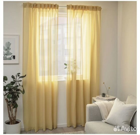 Гардины жёлтые IKEA гунрид новые