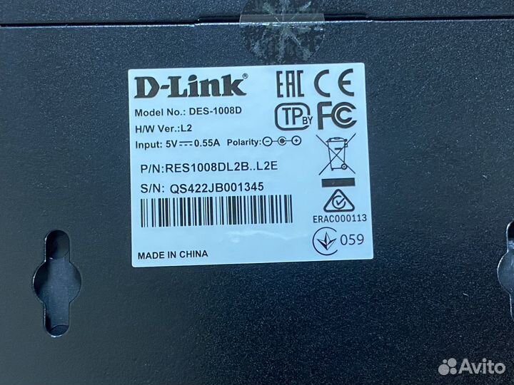 Коммутатор D-Link DES-1008D